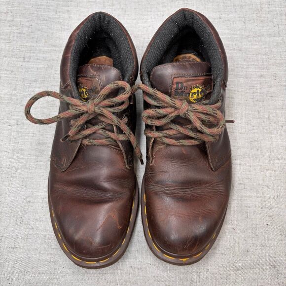 Vintage Dr. Martens Short Boots Brown Leather Lace Up MIE Size 7‎ - Picture 5 of 11
